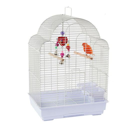 Sky 1890 San Felipe White Bird Cage with spacious design and sturdy bars, ideal for housing small to medium birds.