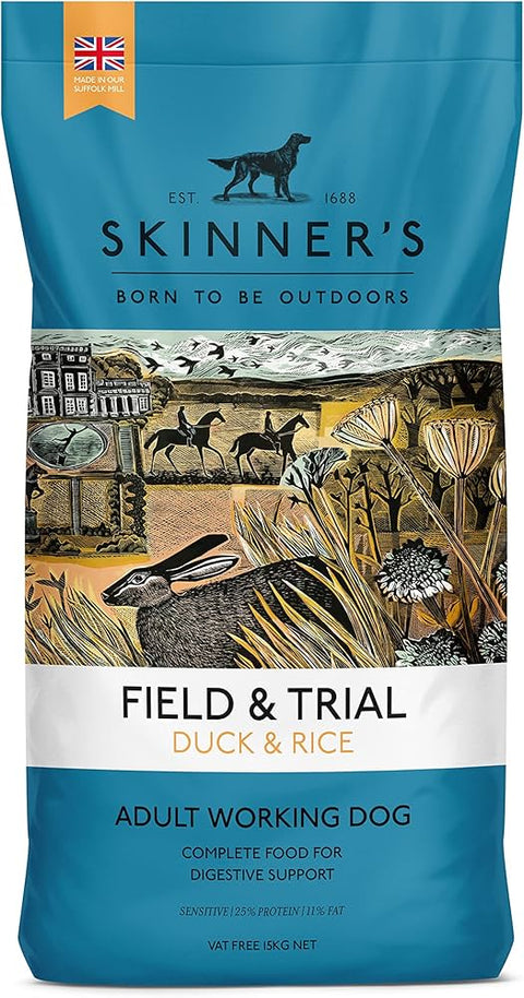 Skinner's Field & Trial Duck & Rice Hypoallergenic, 15kg Dog Food Skinners