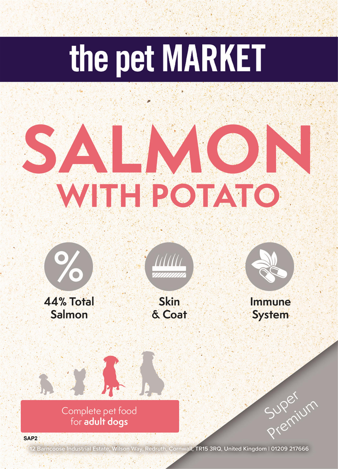 Super Premium Adult Dog Salmon & Potato Dry Complete kibble the Pet MARKET