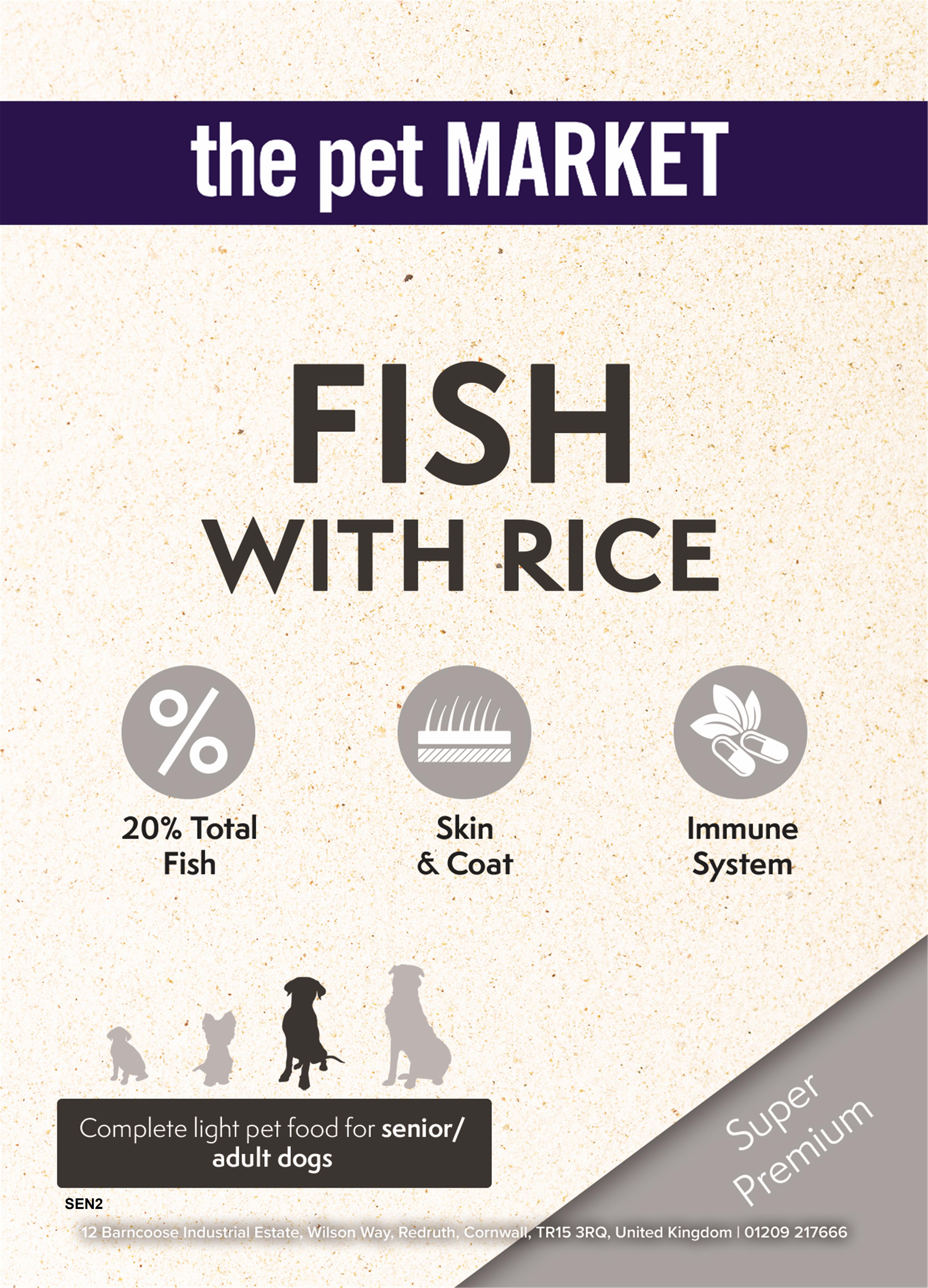 Super Premium Senior/Light Fish Dry Complete kibble the Pet MARKET