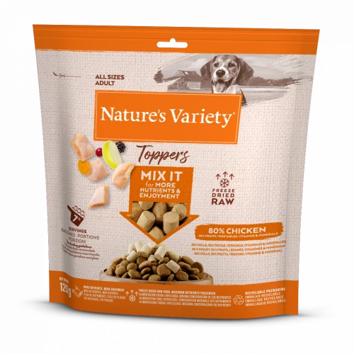 Natures Variety Freeze Dried Toppers Dog Food Natures Menu 120g Chicken