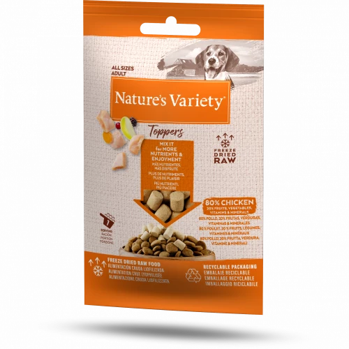 Natures Variety Freeze Dried Toppers Dog Food Natures Menu 15g Chicken