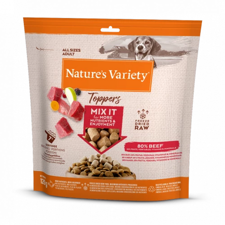 Natures Variety Freeze Dried Toppers Dog Food Natures Menu 120g Beef