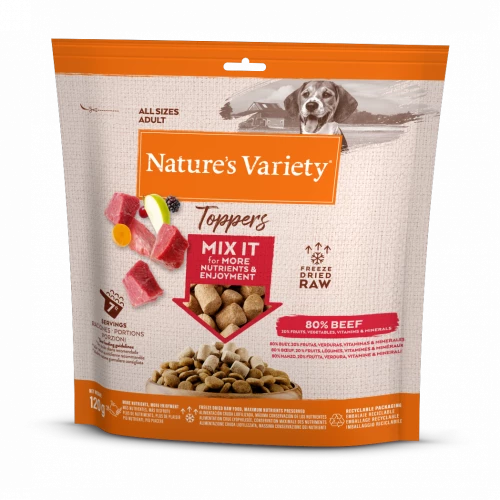 Natures Variety Freeze Dried Toppers Dog Food Natures Menu 120g Beef