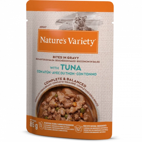 Natures Variety Wet Pouches for Cats Cat food Natures Menu Bites in gravy Tuna 85g Singles