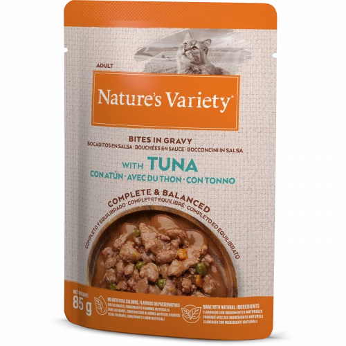 Natures Variety Wet Pouches for Cats Cat food Natures Menu Bites in gravy Tuna 85g Singles