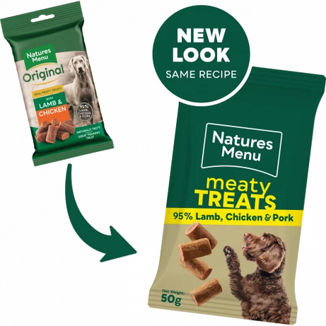 Natures Menu Meaty Treats Dog Treat Natures Menu Lamb Chicken & Pork 50g