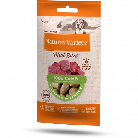 Freeze Dried Meat Bites Dog Treat Natures Menu Lamb