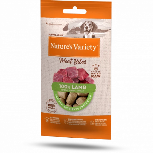 Freeze Dried Meat Bites Dog Treat Natures Menu Lamb