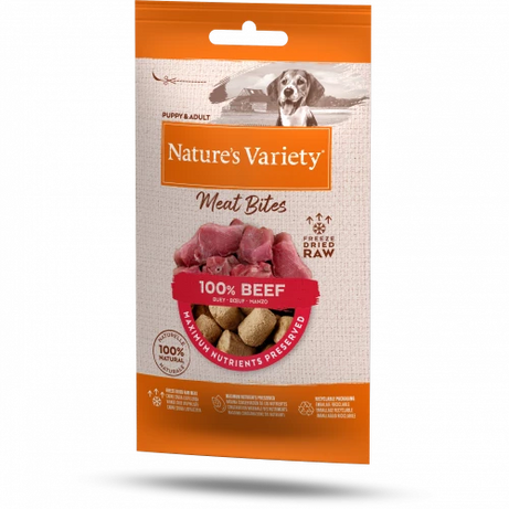 Freeze Dried Meat Bites Dog Treat Natures Menu Beef