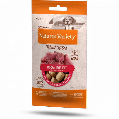 Freeze Dried Meat Bites Dog Treat Natures Menu Beef