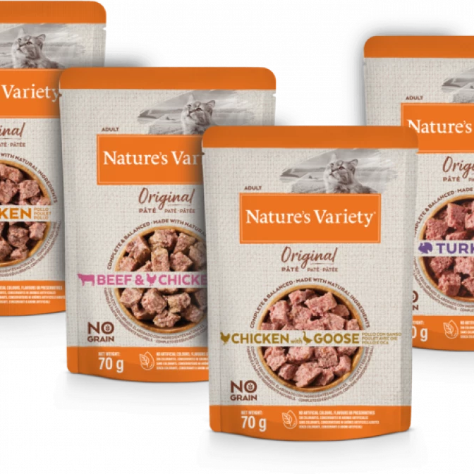 Natures Variety Wet Pouches for Cats Cat food Natures Menu Original Multipack 12x 70G