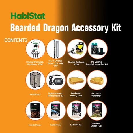HabiStat Bearded Dragon Accessory Kit Reptile Housing HabiStat