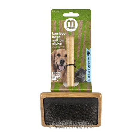 Bamboo Soft Pin Slicker - Large Dog Grooming Mikki