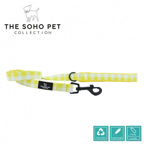SOHO PET COLLECTION YELLOW CHECK LEAD Dog accessories Ancol