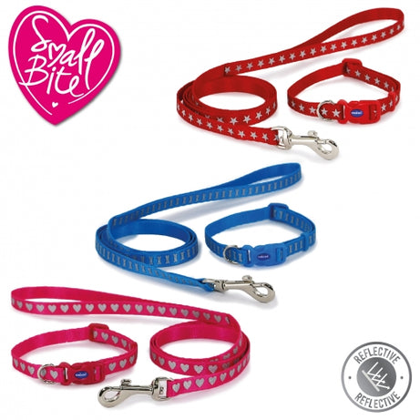 SMALL BITE REFLECTIVE Bone COLLAR LEAD SET Dog accessories Ancol