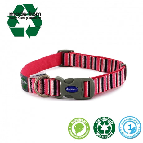 HOT PINK CANDY STRIPE MADE FROM COLLAR Dog accessories Ancol