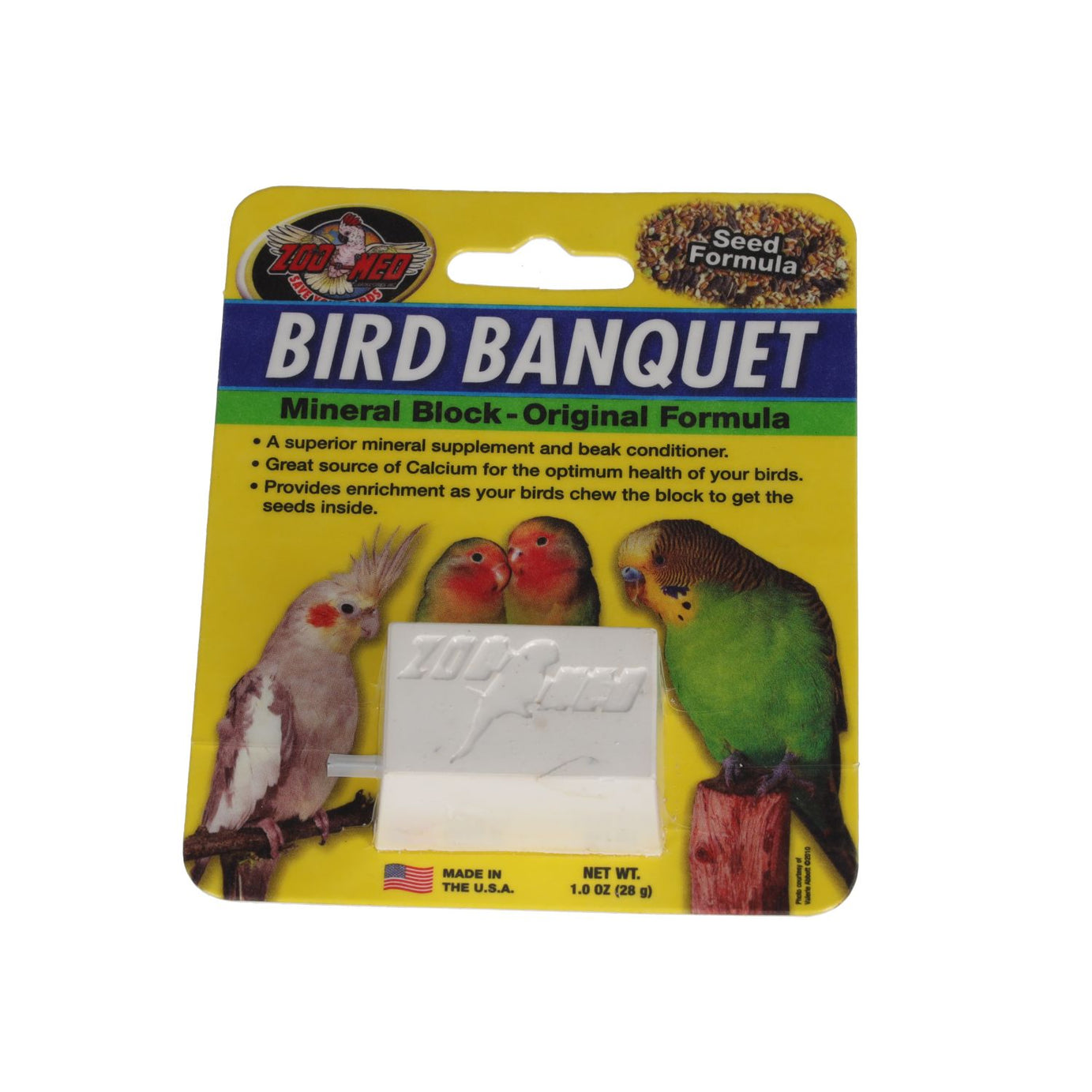 ZM Bird Banquet Seed Mineral Block SMALL Bird Supplement Zoo med