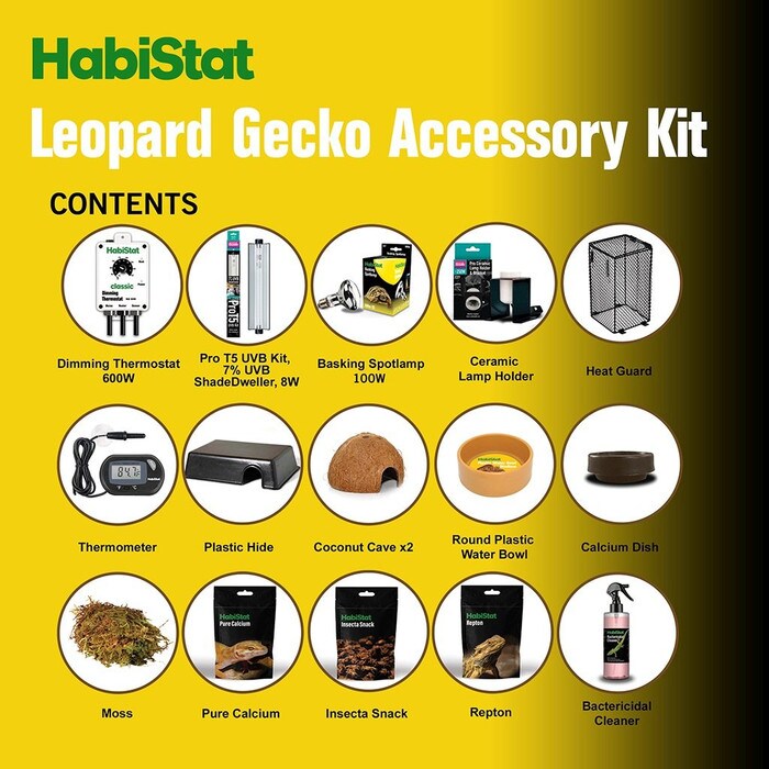 HabiStat Leopard Gecko Accessory Kit Reptile Housing HabiStat
