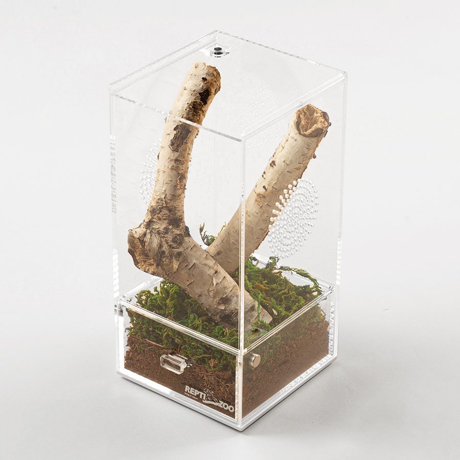 RZ Acrylic Case with Removable Tray, 102x102x203mm Reptile Housing Repti Zoo