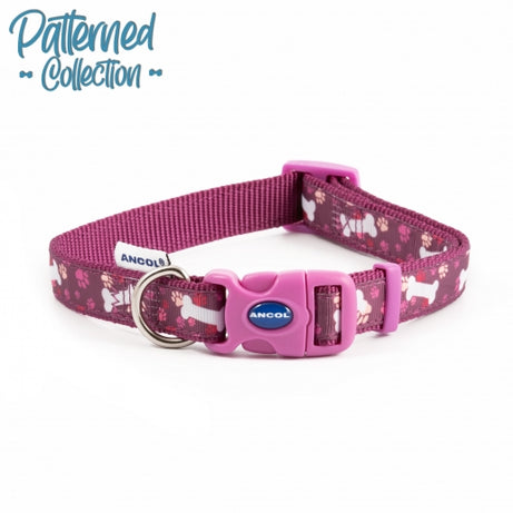 FASHION COLLAR PURPLE BONE ADJUSTABLE Dog accessories Ancol